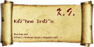 Kühne Irén névjegykártya